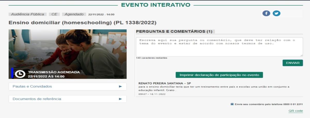 Ensino domiciliar (homeschooling) (PL 1338/2022)