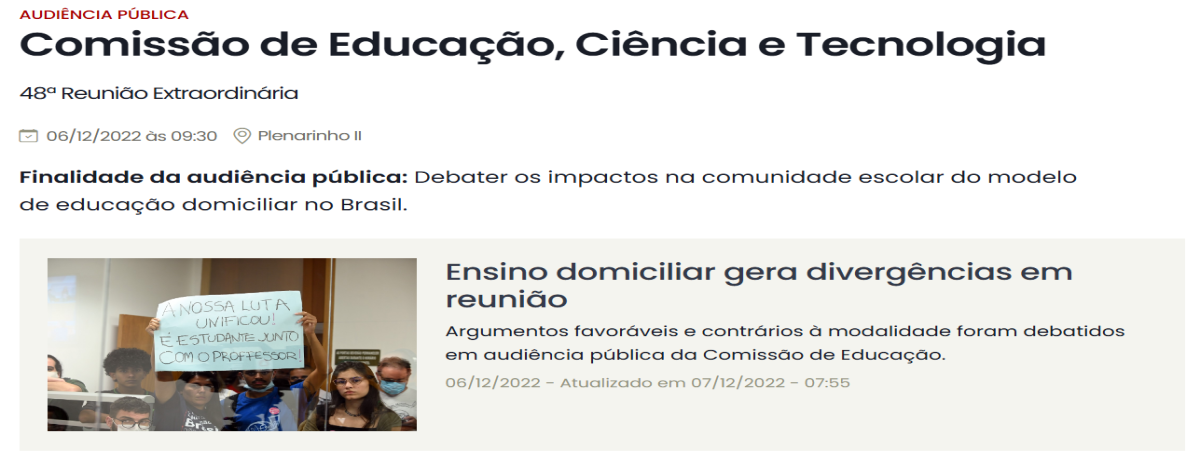 Audiência pública - Comissão de Educação, Ciência e Tecnologia